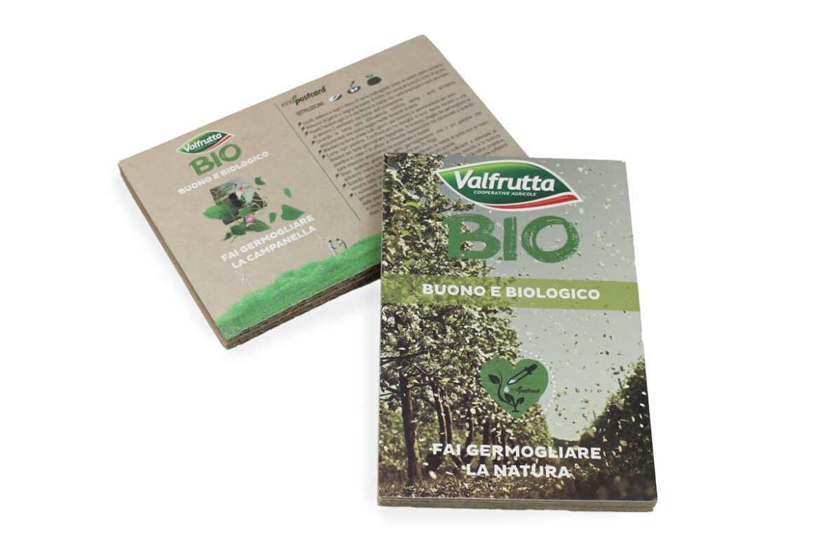 eco-postcard regalo con semi azienda valfrutta