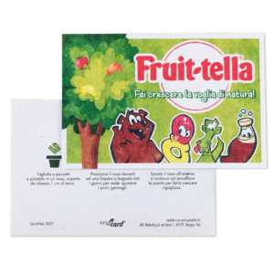flyer fruittella in eco card carta piantabile