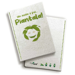 libretto in eco card carta con semi piantabile