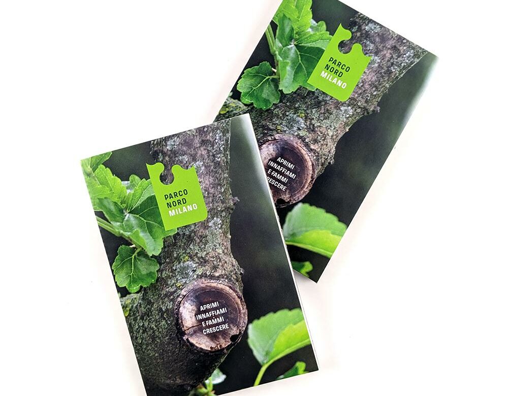 Cartoline ecologiche Eco-Postcard con grafica e semi personalizzati per Parco Nord Milano