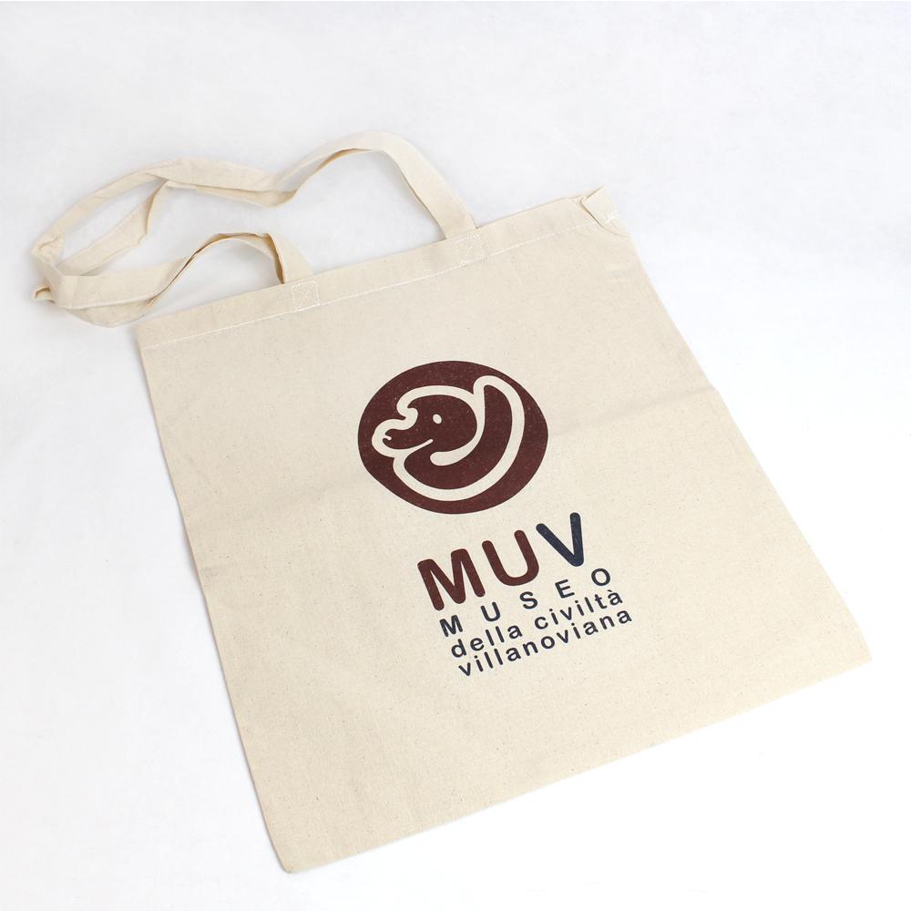 Shopper in cotone con grafica personalizzata per MUV