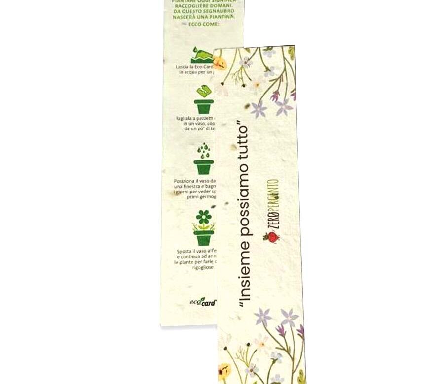 segnalibro in eco-card Zeropercento